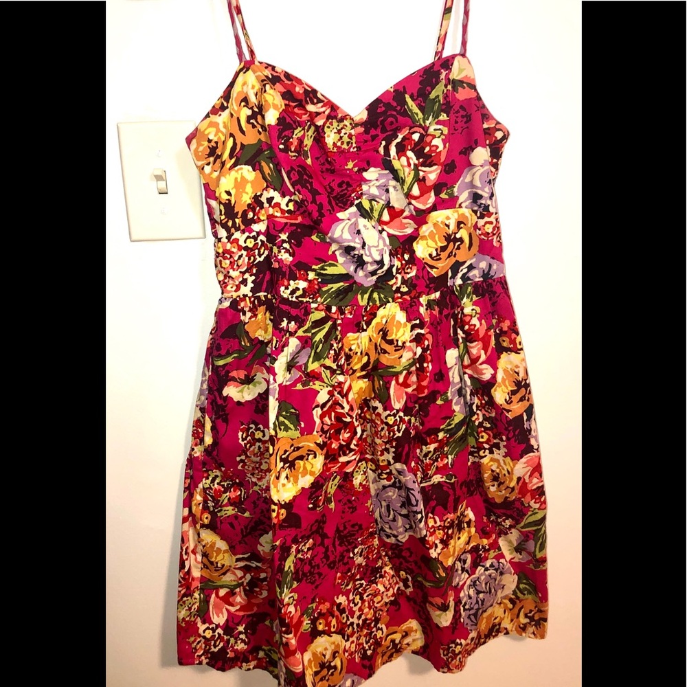 Floral pink dress